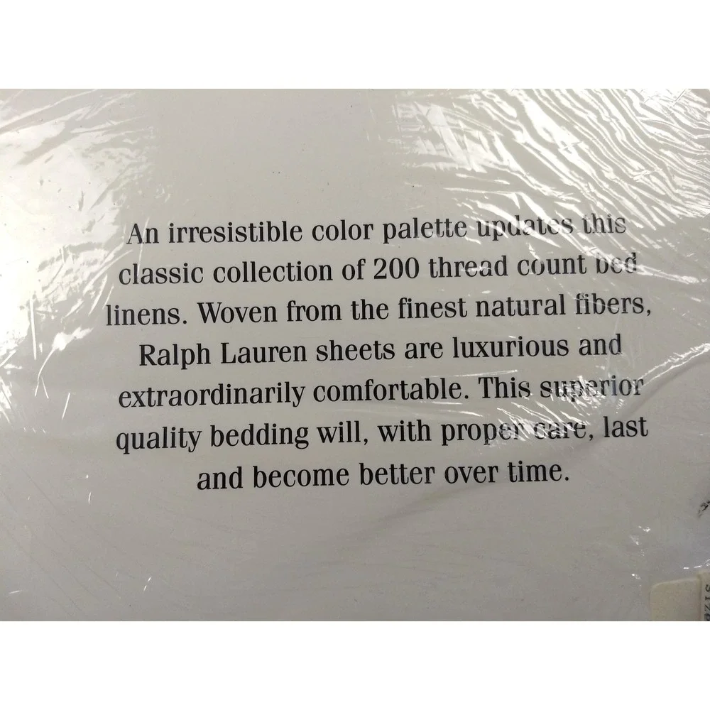 Ralph Lauren Home Twin Flat Sheet Khaki Brown 100% Combed Cotton No Iron NOS NEW